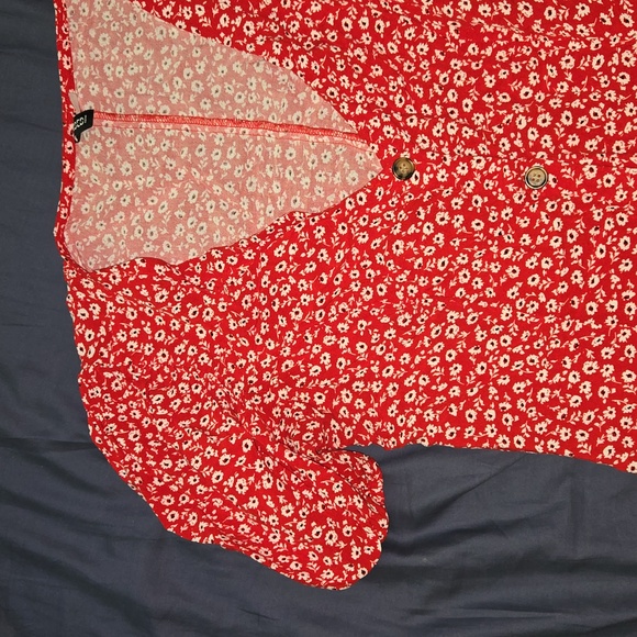 Red floral mini dress - Divided H&M brand - size Medium - Picture 5 of 7